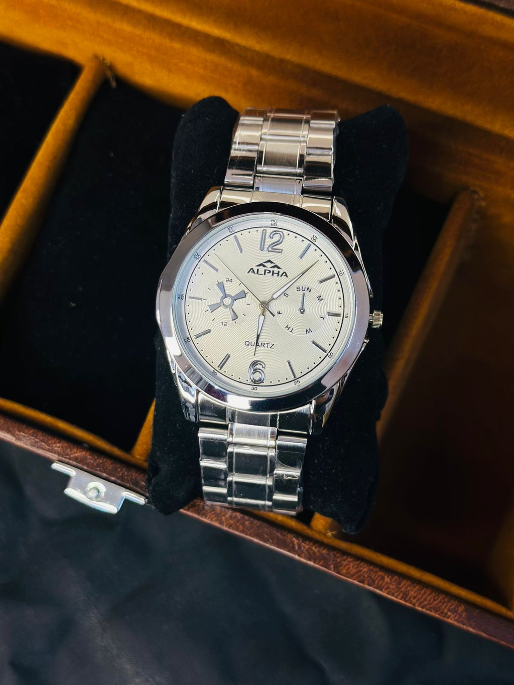 Alpha stainlees steel watch